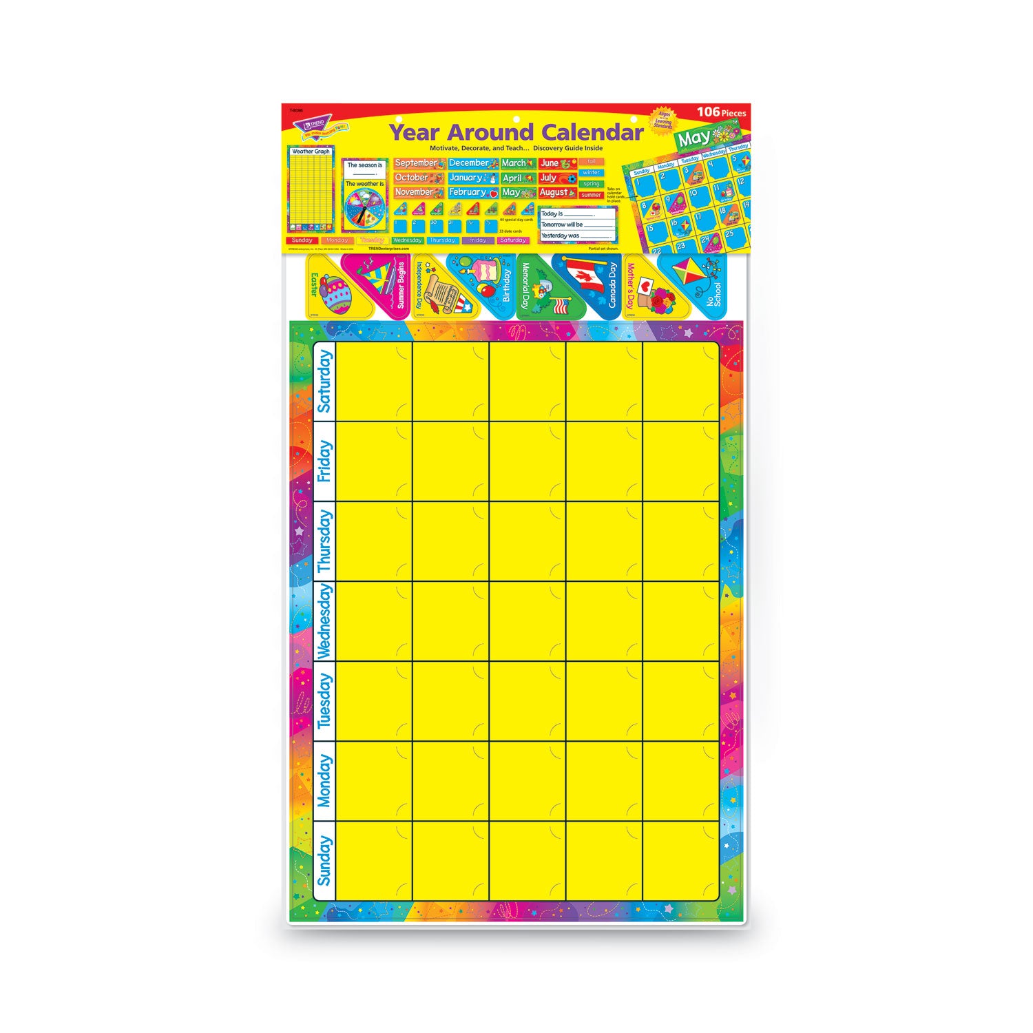 Year Around Calendar Bulletin Board Set, 22" x 17 - 