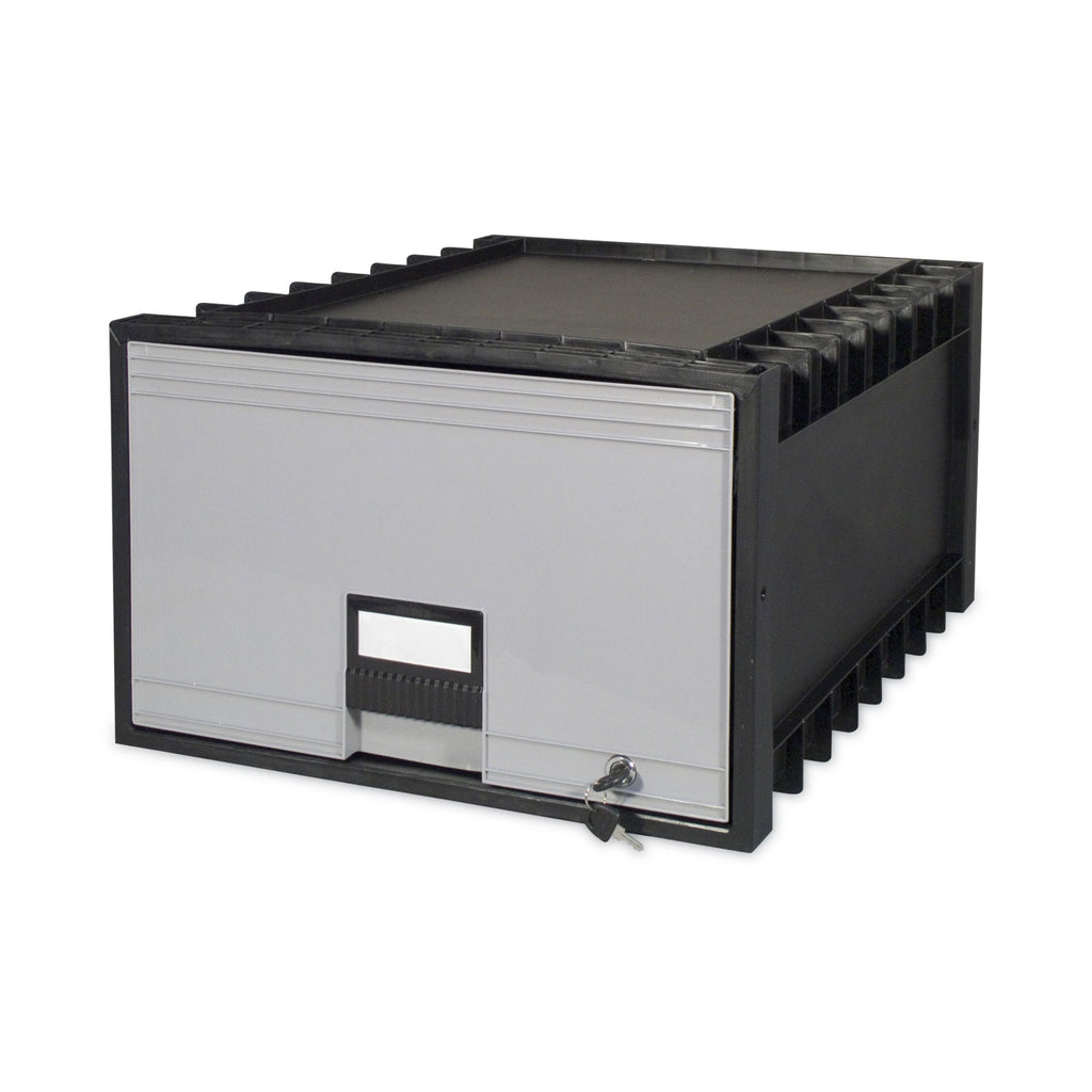 Archive Storage Drawers with Key Lock, Legal Files, 18.25" x 24" x 11.5", Black/Gray - 