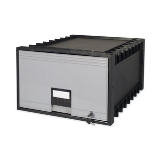 Archive Storage Drawers with Key Lock, Legal Files, 18.25" x 24" x 11.5", Black/Gray - 