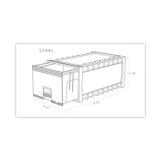 Archive Storage Drawers with Key Lock, Legal Files, 18.25" x 24" x 11.5", Black/Gray - 