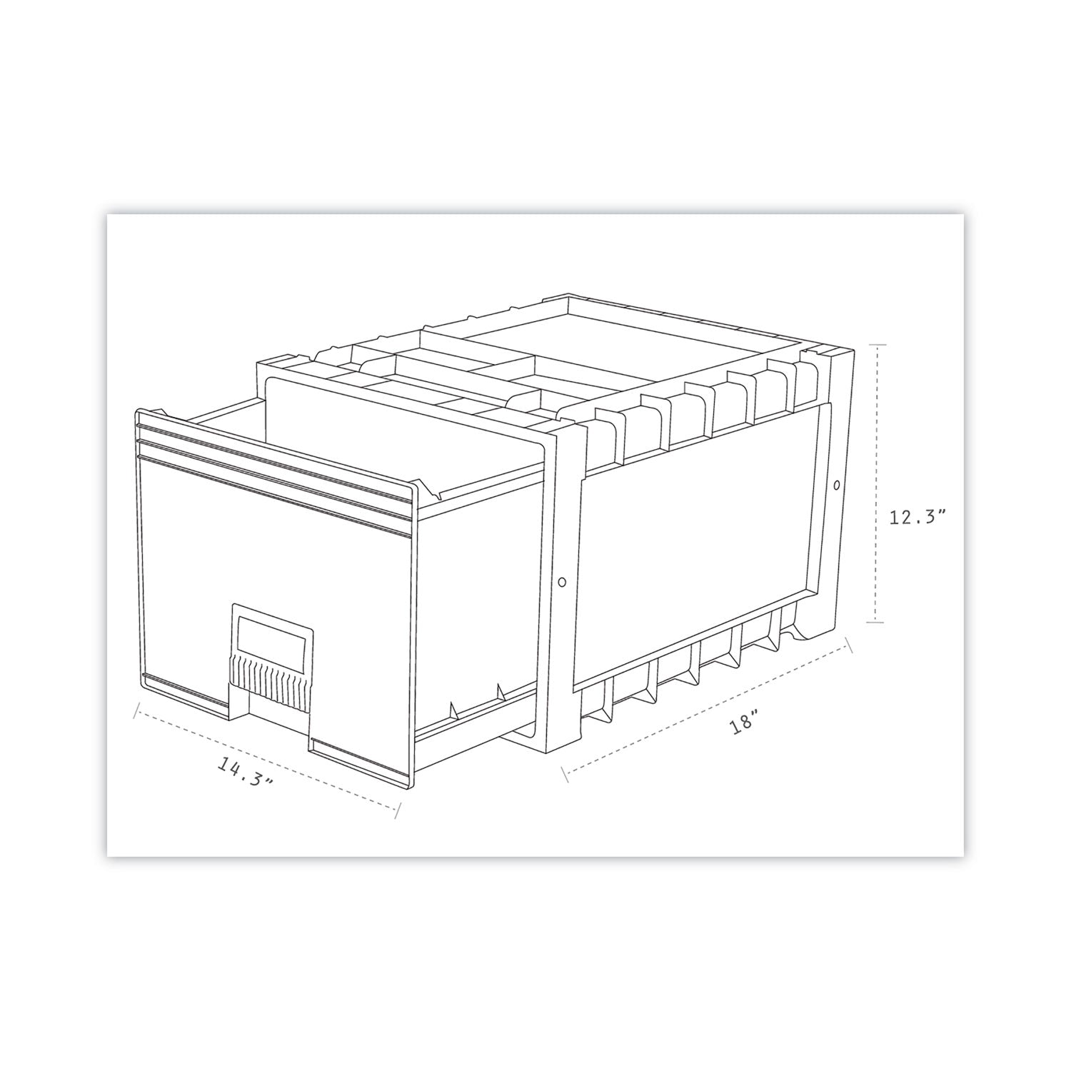 Archive Storage Drawers with Key Lock, Letter Files, 15.25" x 18" x 11.5", Black/Gray - 