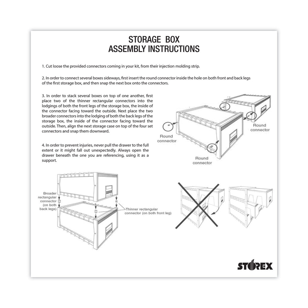 Archive Storage Drawers with Key Lock, Letter Files, 15.25" x 18" x 11.5", Black/Gray - 