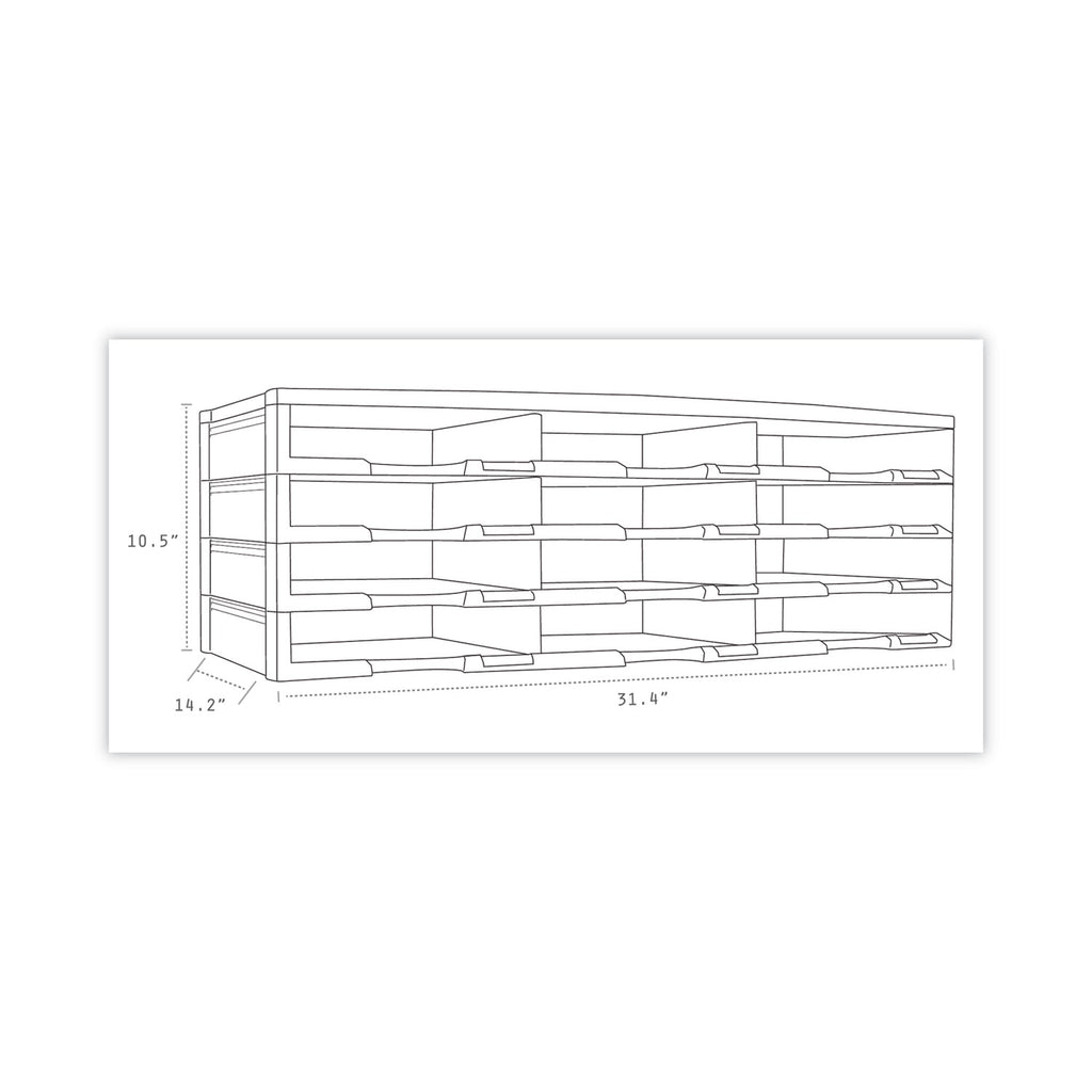 Storex Literature Organizer, 12 Compartments, 10.63 x 13.3 x 31.4, Black - 