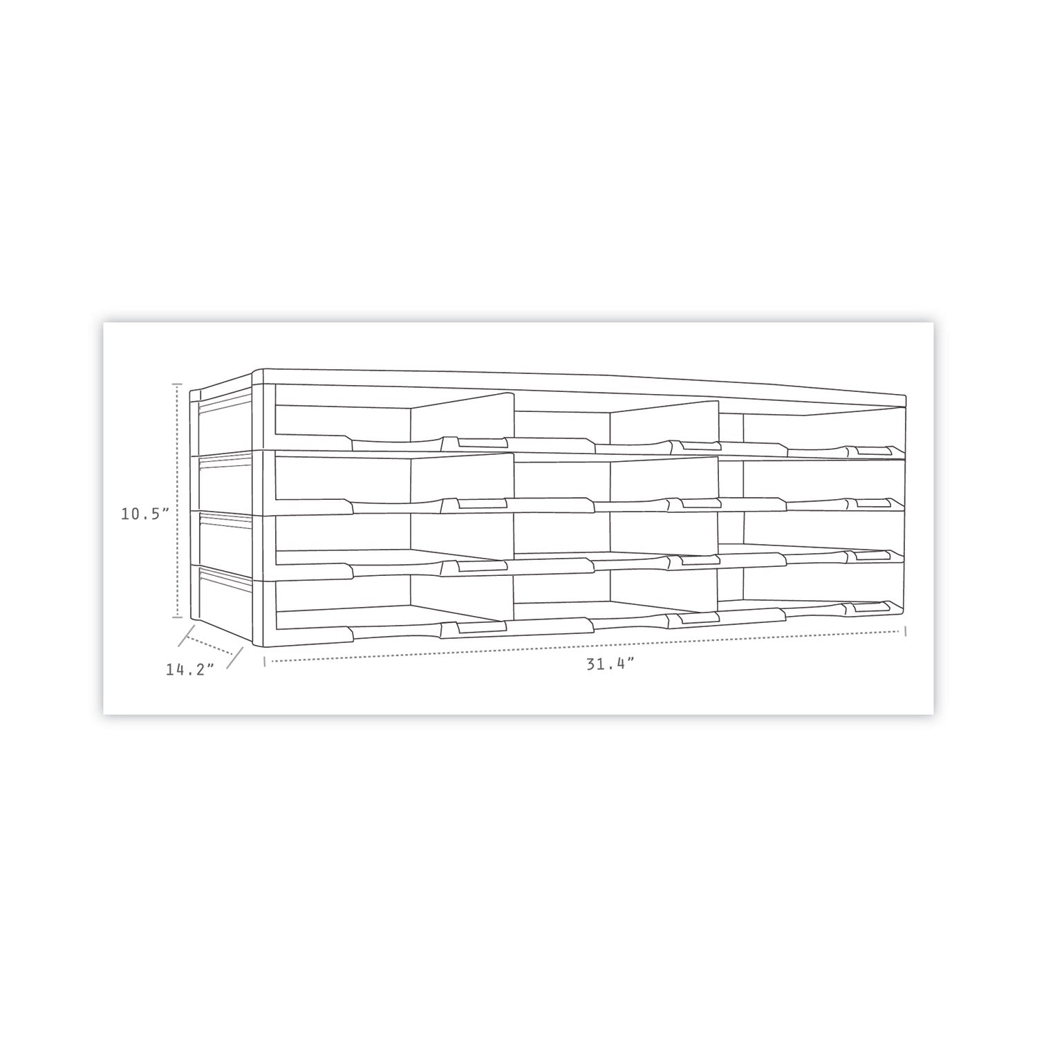 Storex Literature Organizer, 12 Compartments, 10.63 x 13.3 x 31.4, Black - 