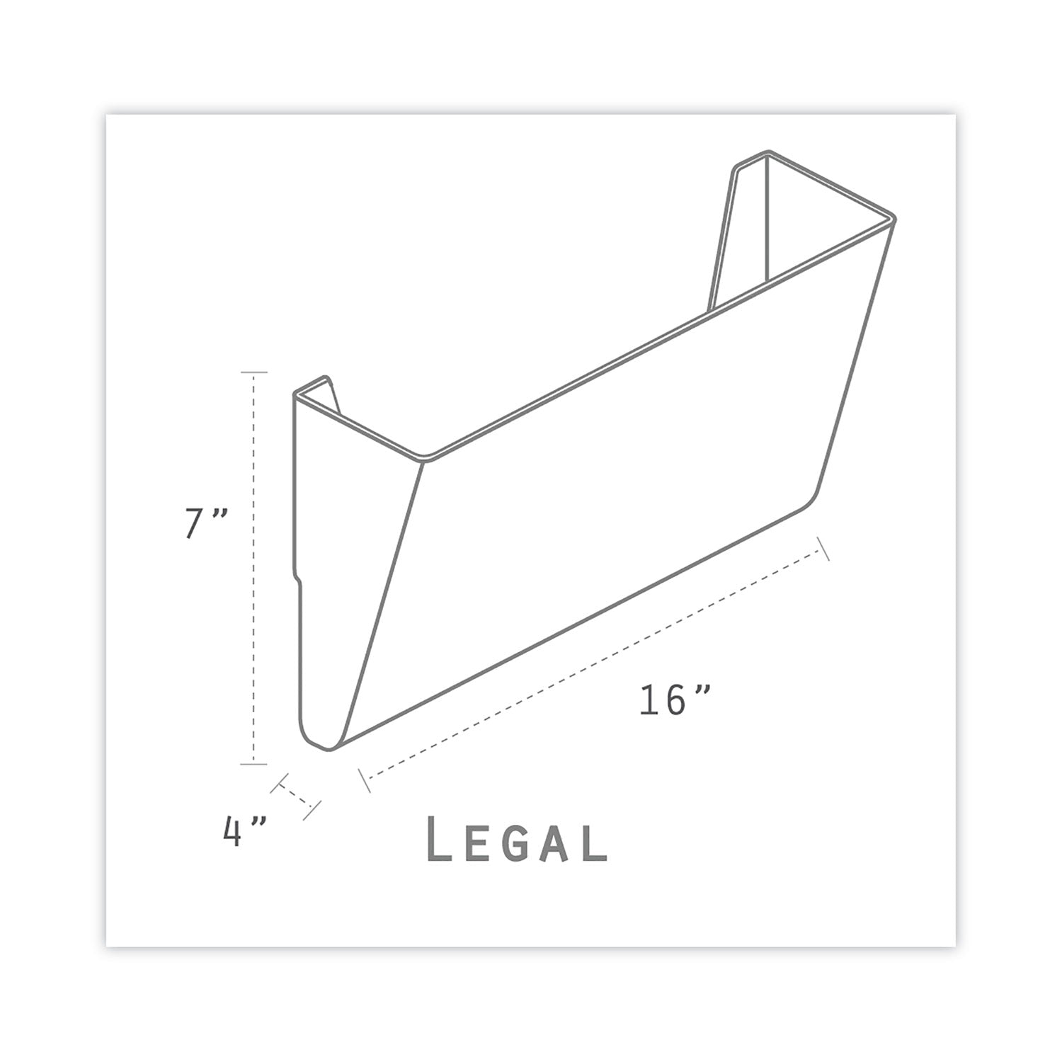 Wall File, Legal Size, 16" x 4" x 7", Clear - 