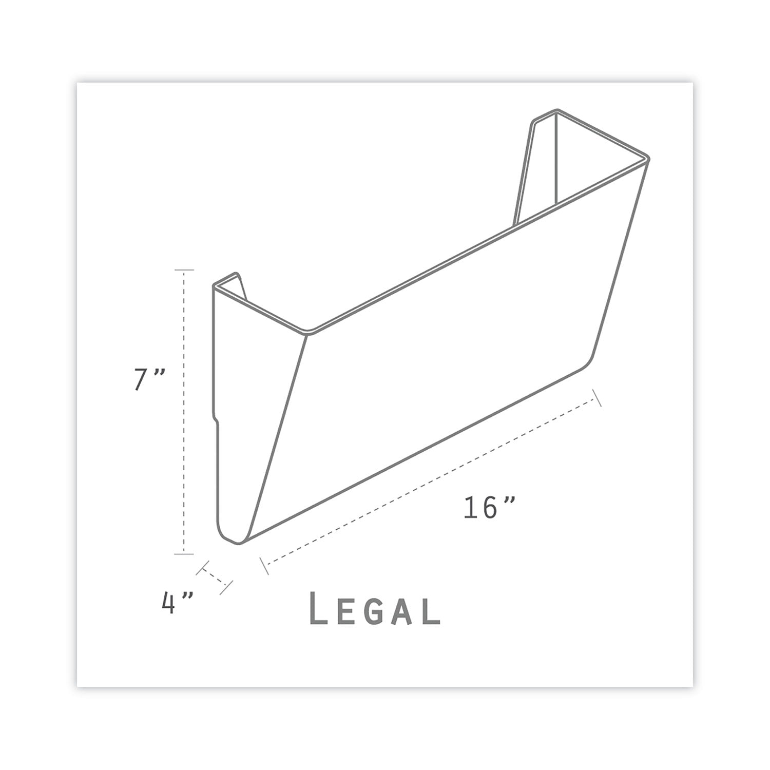 Wall File, Legal Size, 16" x 4" x 7", Smoke - 