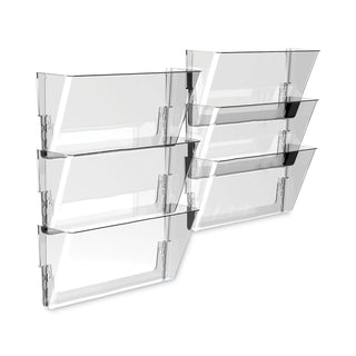 Wall File, Letter Size, 13" x 4" x 7", Clear - 