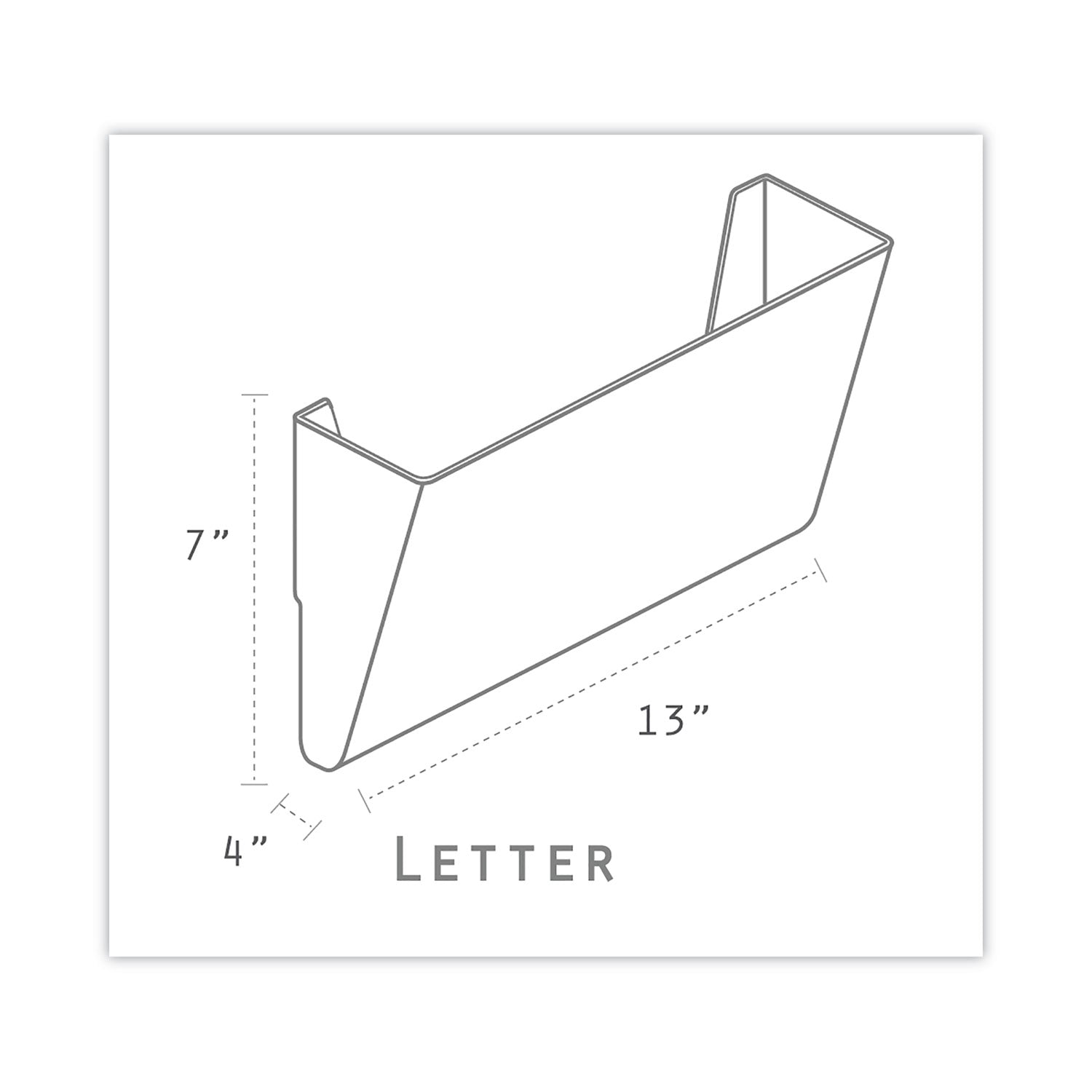 Wall File, Letter Size, 13" x 4" x 7", Clear - 