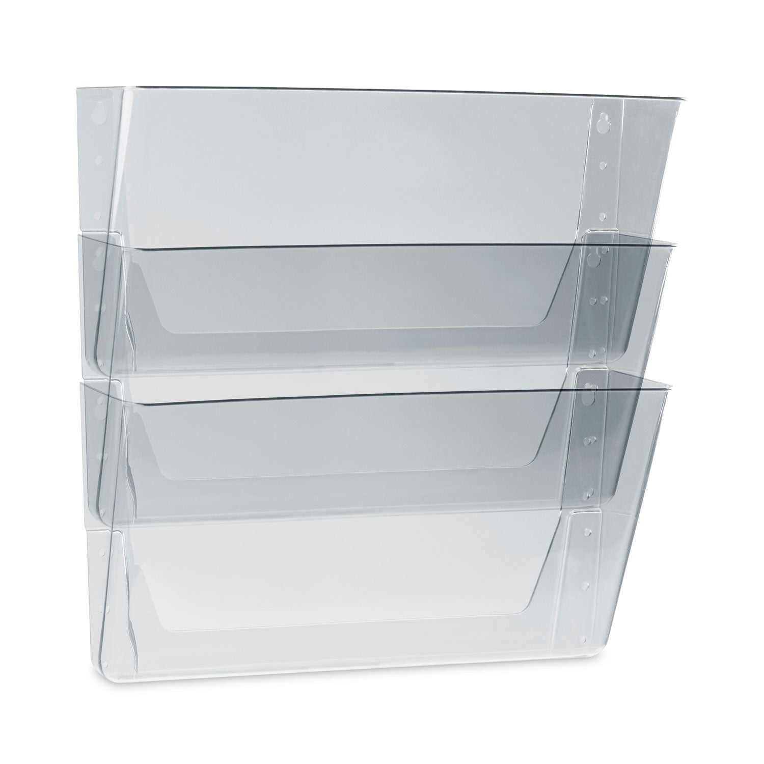 Wall File, 3 Sections, Legal Size 16" x 4" x 14", Clear, 3/Set - 