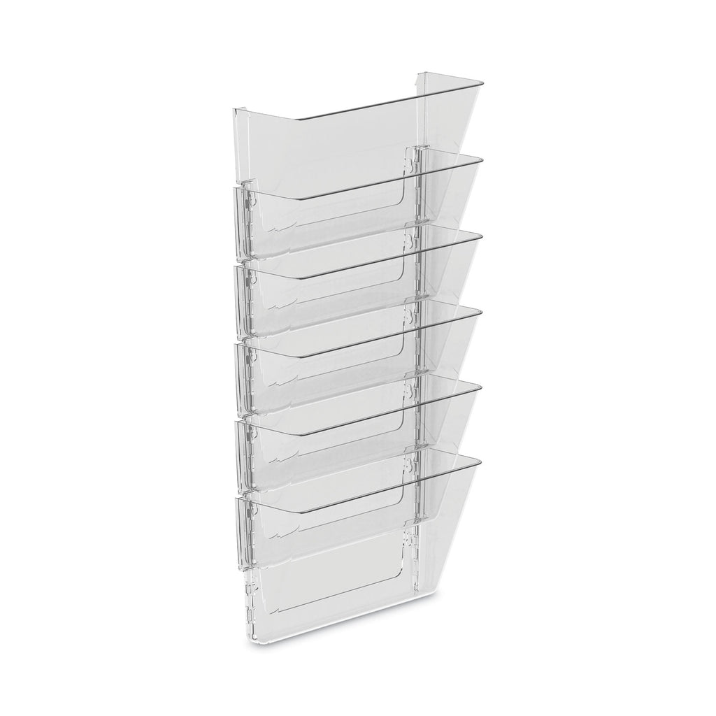 Wall File, 3 Sections, Letter Size, 13" x 4" x 14", Clear, 3/Set - 