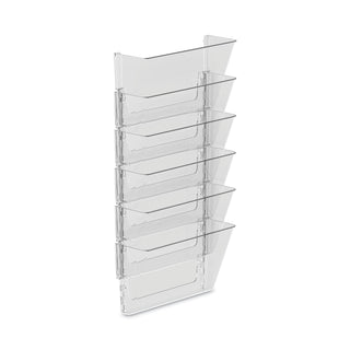 Wall File, 3 Sections, Letter Size, 13" x 4" x 14", Clear, 3/Set - 