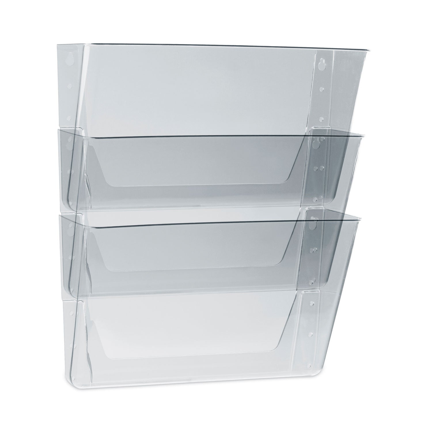 Wall File, 3 Sections, Letter Size, 13" x 4" x 14", Clear, 3/Set - 