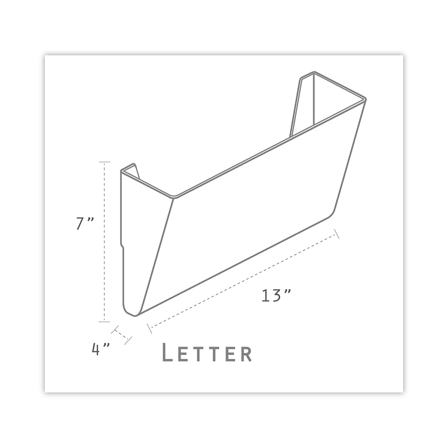 Wall File, 3 Sections, Letter Size, 13" x 4" x 14", Clear, 3/Set - 