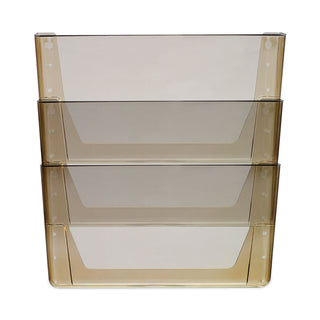 Wall File, 3 Sections, Letter Size, 13" x 4" x 14", Smoke, 3/Set - 