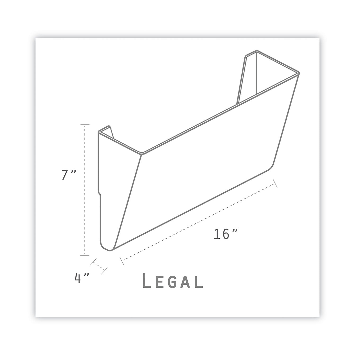 Wall File, 3 Sections, Legal Size, 16" x 4" x 14", Smoke, 3/Set