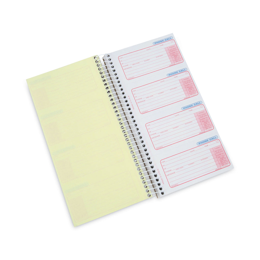 Wirebound Message Books, Two-Part Carbonless, 5 x 2.75, 4 Forms/Sheet, 400 Forms Total - 