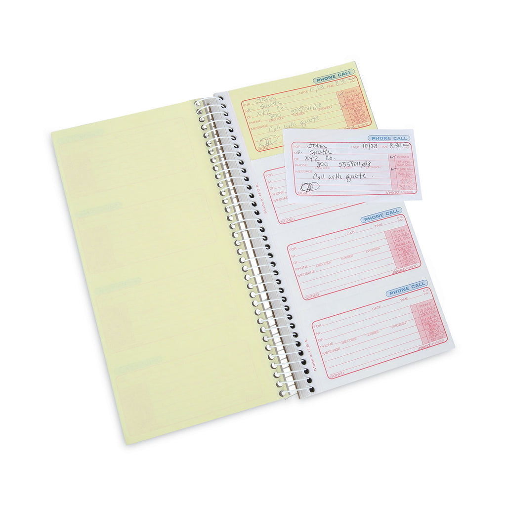 Wirebound Message Books, Two-Part Carbonless, 5 x 2.75, 4 Forms/Sheet, 400 Forms Total - 