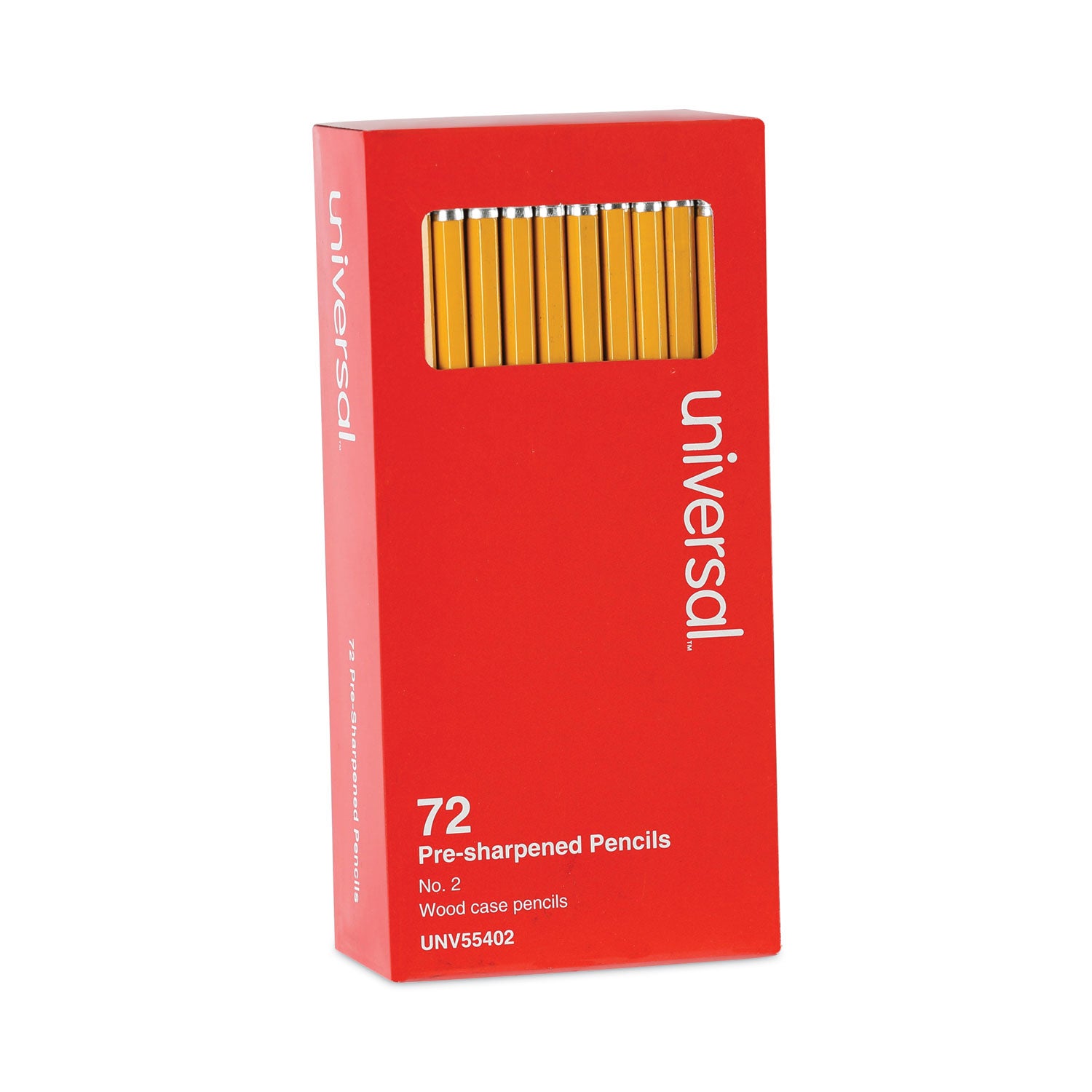 #2 Pre-Sharpened Woodcase Pencil, HB (#2), Black Lead, Yellow Barrel, 72/Pack