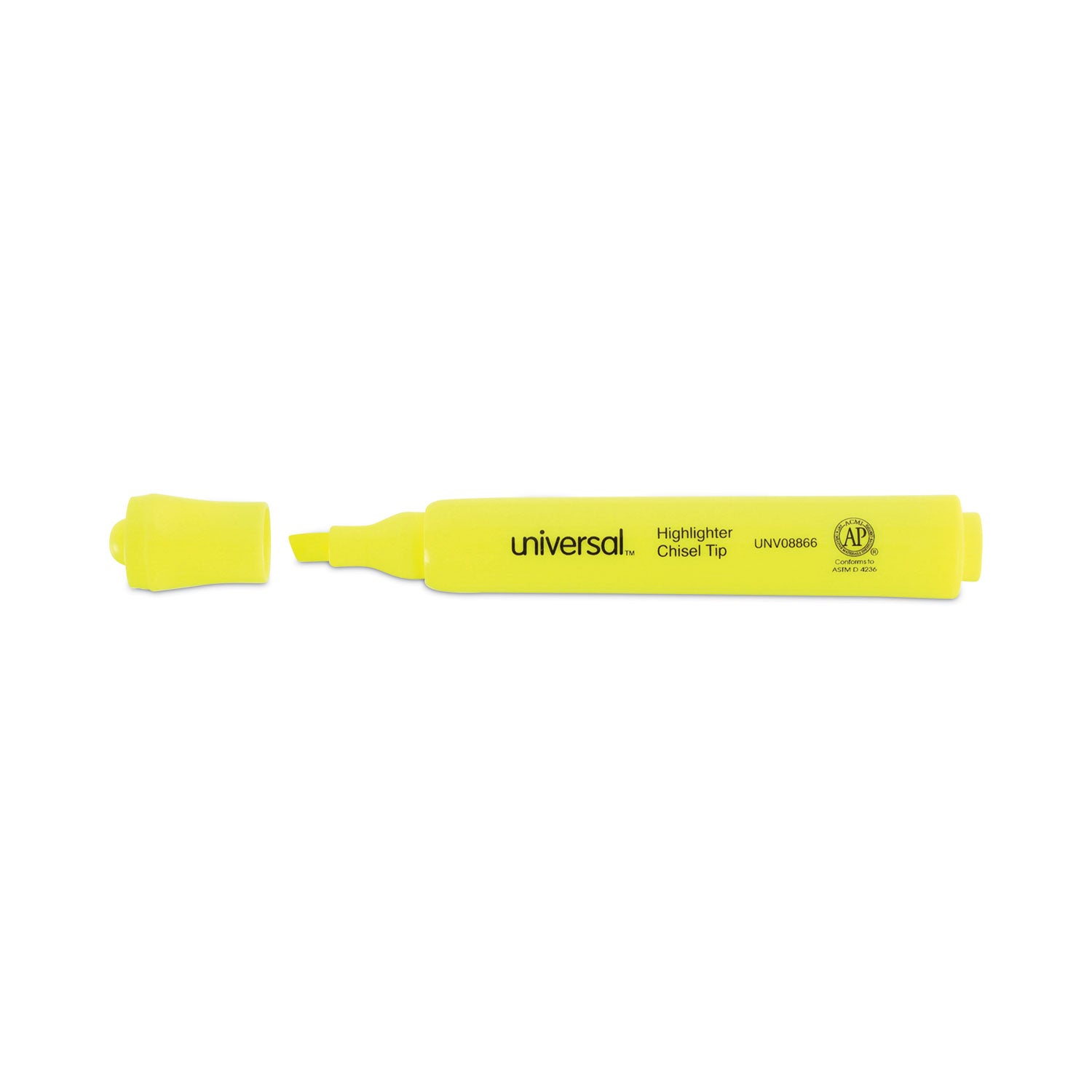 Desk Highlighter Value Pack, Fluorescent Yellow Ink, Chisel Tip, Yellow Barrel, 36/Pack