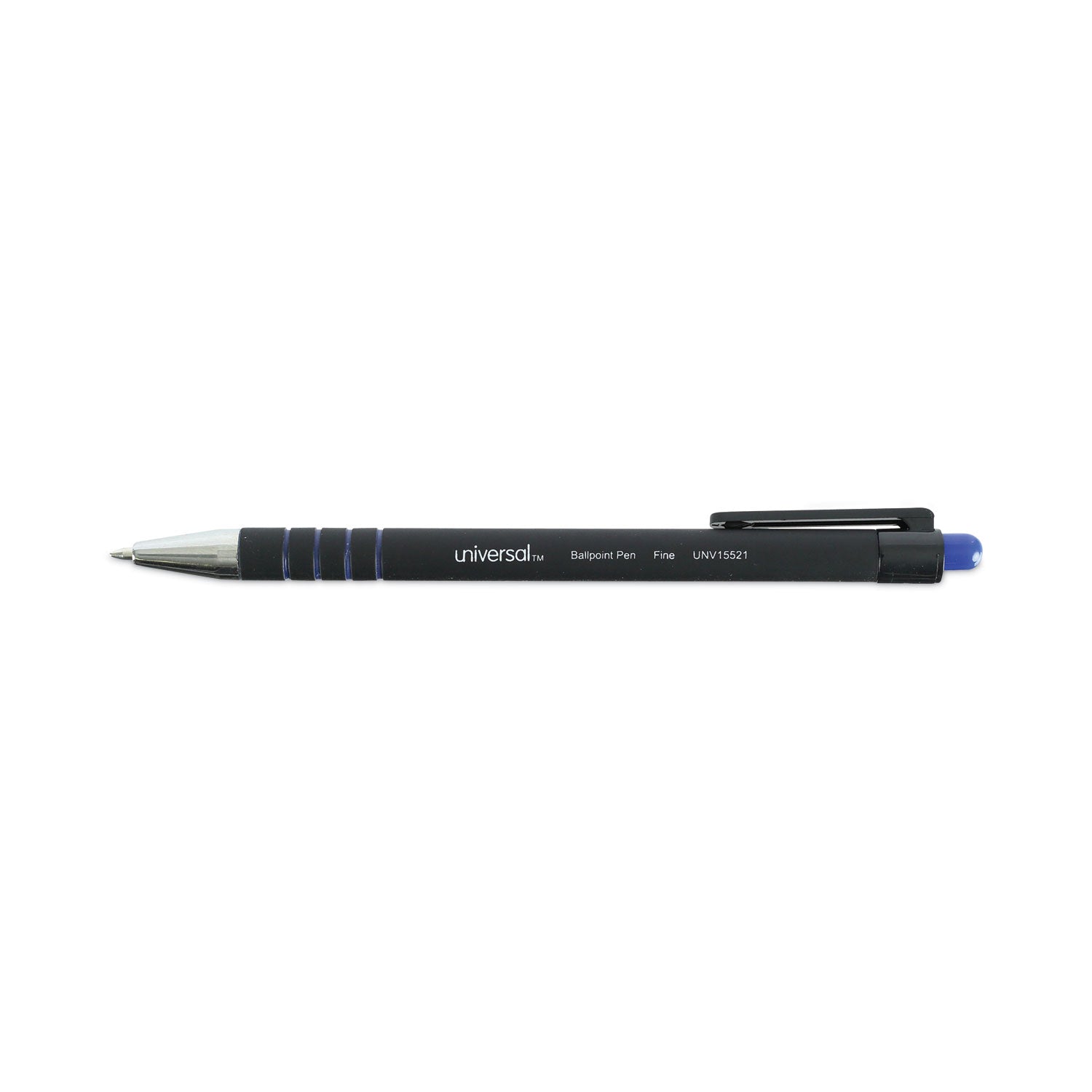 Ballpoint Pen, Retractable, Fine 0.7 mm, Blue Ink, Blue Barrel, Dozen - 