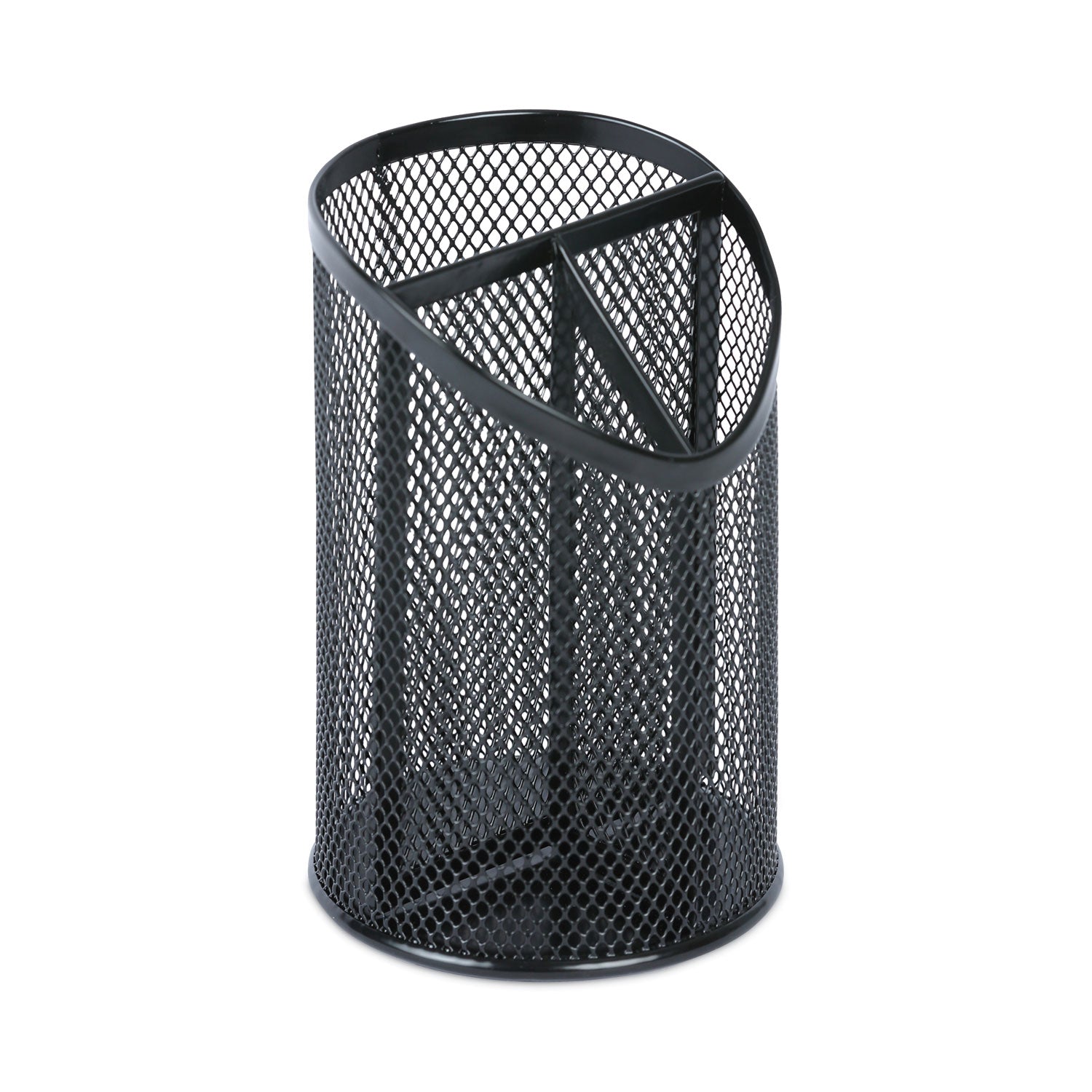 metal-mesh-3-compartment-pencil-cup-413-diameter-x-6h-black_unv20019 - 2