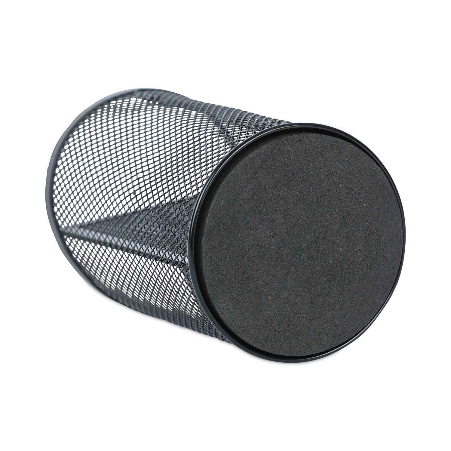 Metal Mesh 3-Compartment Pencil Cup, 4.13" Diameter x 6"h, Black