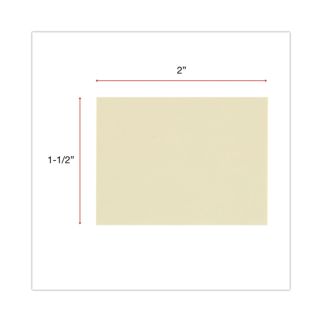 Recycled Self-Stick Note Pads, 1.5" x 2", Yellow, 100 Sheets/Pad, 12 Pads/Pack - 