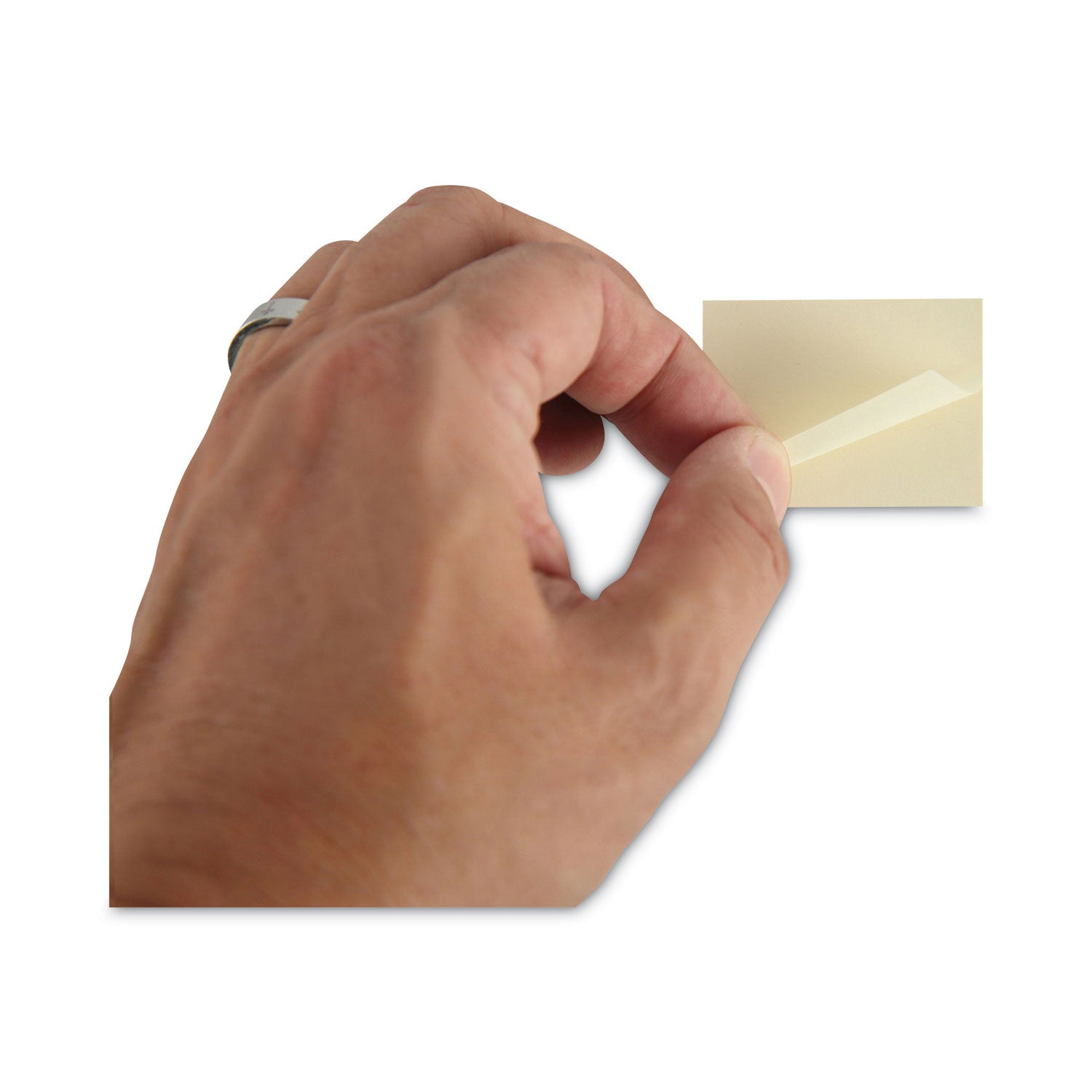 Recycled Self-Stick Note Pads, 1.5" x 2", Yellow, 100 Sheets/Pad, 12 Pads/Pack - 