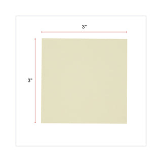 Recycled Self-Stick Note Pads, 3" x 3", Yellow, 100 Sheets/Pad, 18 Pads/Pack - 