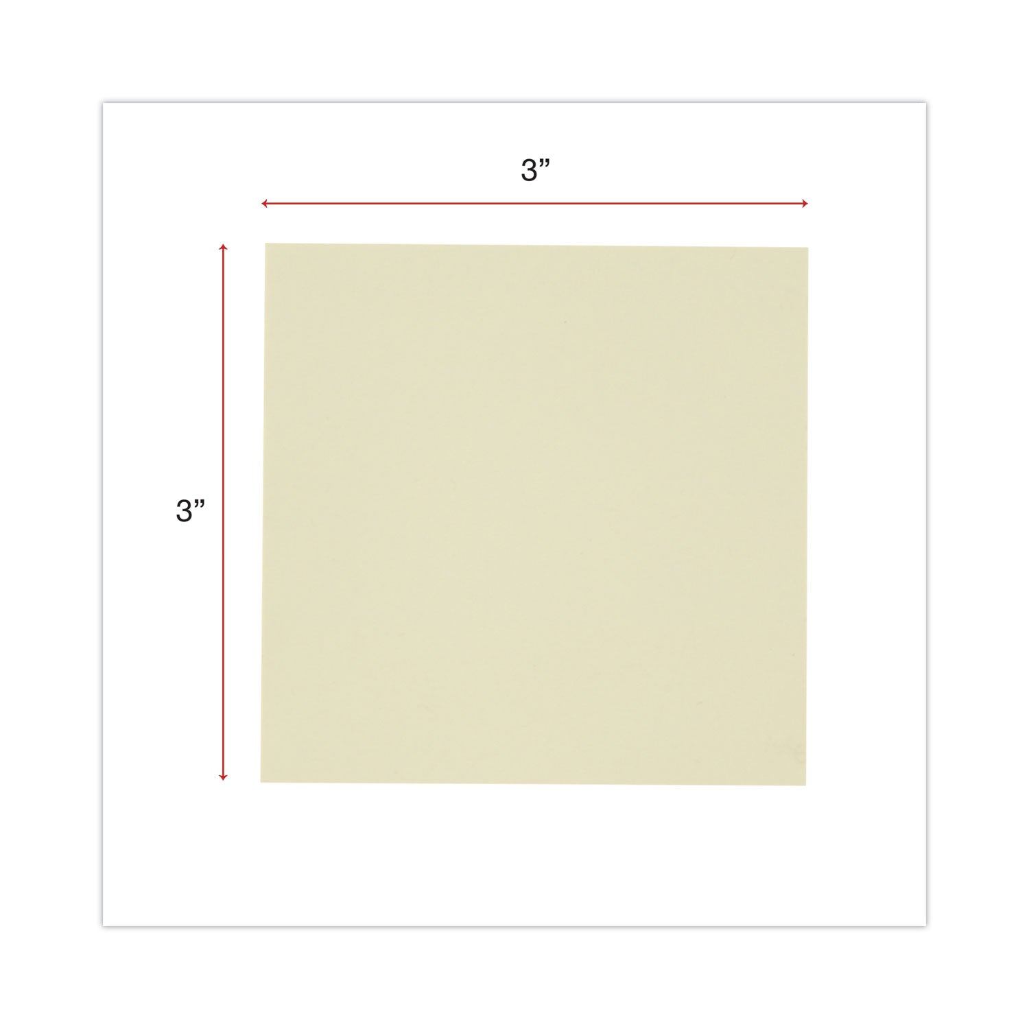 Recycled Self-Stick Note Pads, 3" x 3", Yellow, 100 Sheets/Pad, 18 Pads/Pack - 