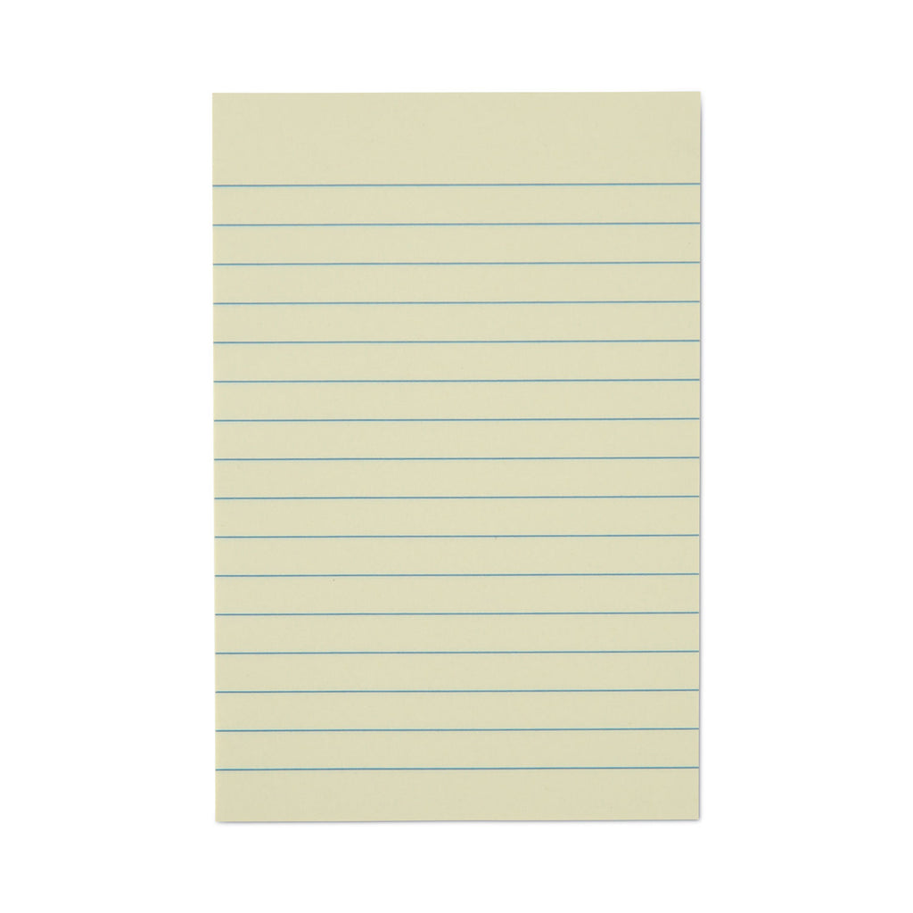 Recycled Self-Stick Note Pads, Note Ruled, 4" x 6", Yellow, 100 Sheets/Pad, 12 Pads/Pack - 