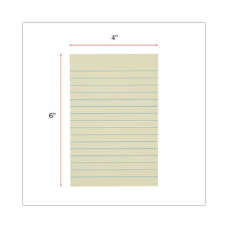 Recycled Self-Stick Note Pads, Note Ruled, 4" x 6", Yellow, 100 Sheets/Pad, 12 Pads/Pack - 