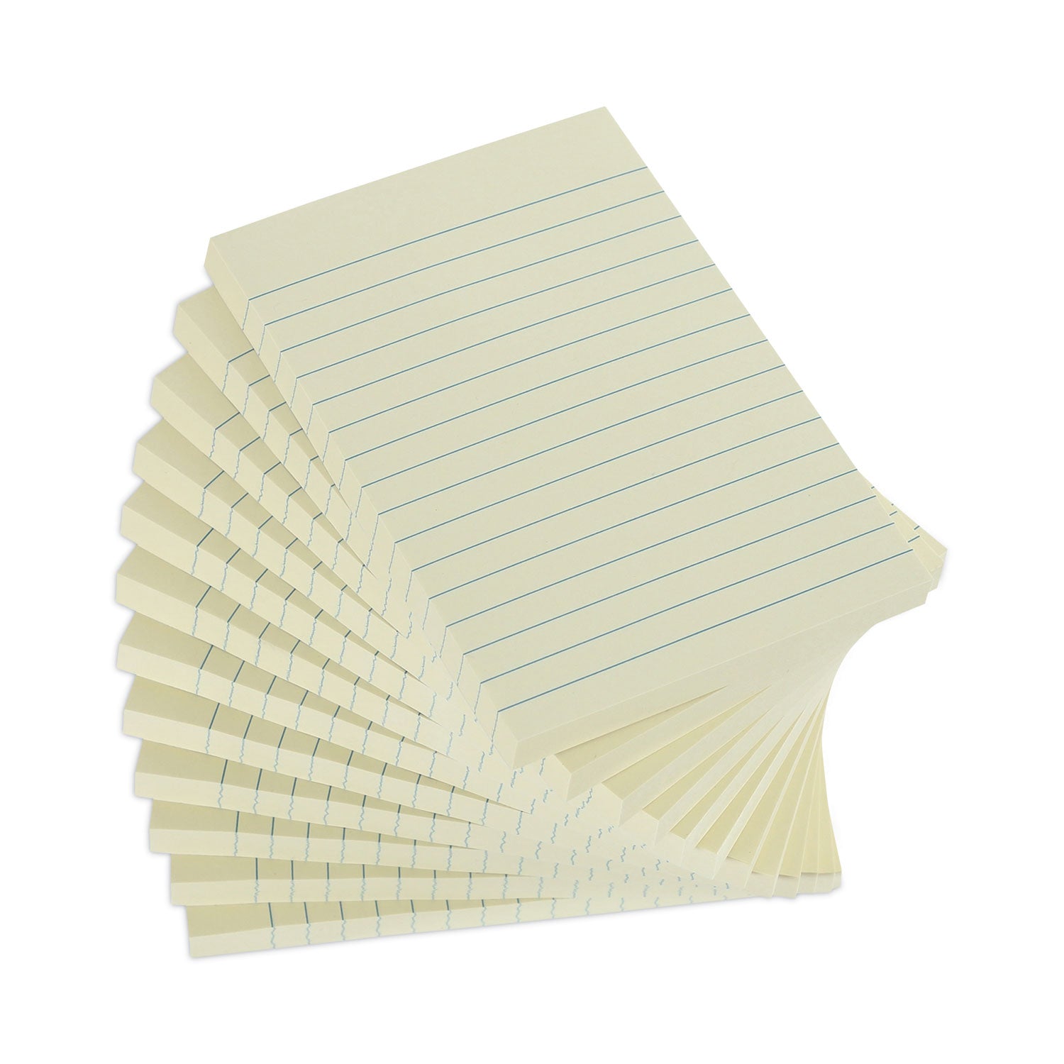 Recycled Self-Stick Note Pads, Note Ruled, 4" x 6", Yellow, 100 Sheets/Pad, 12 Pads/Pack - 