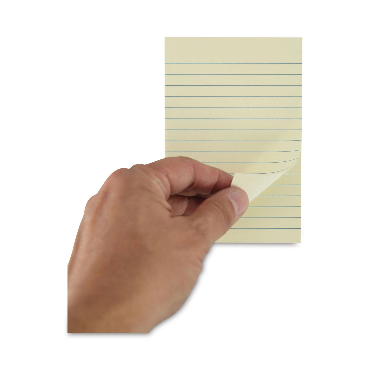 Recycled Self-Stick Note Pads, Note Ruled, 4" x 6", Yellow, 100 Sheets/Pad, 12 Pads/Pack - 