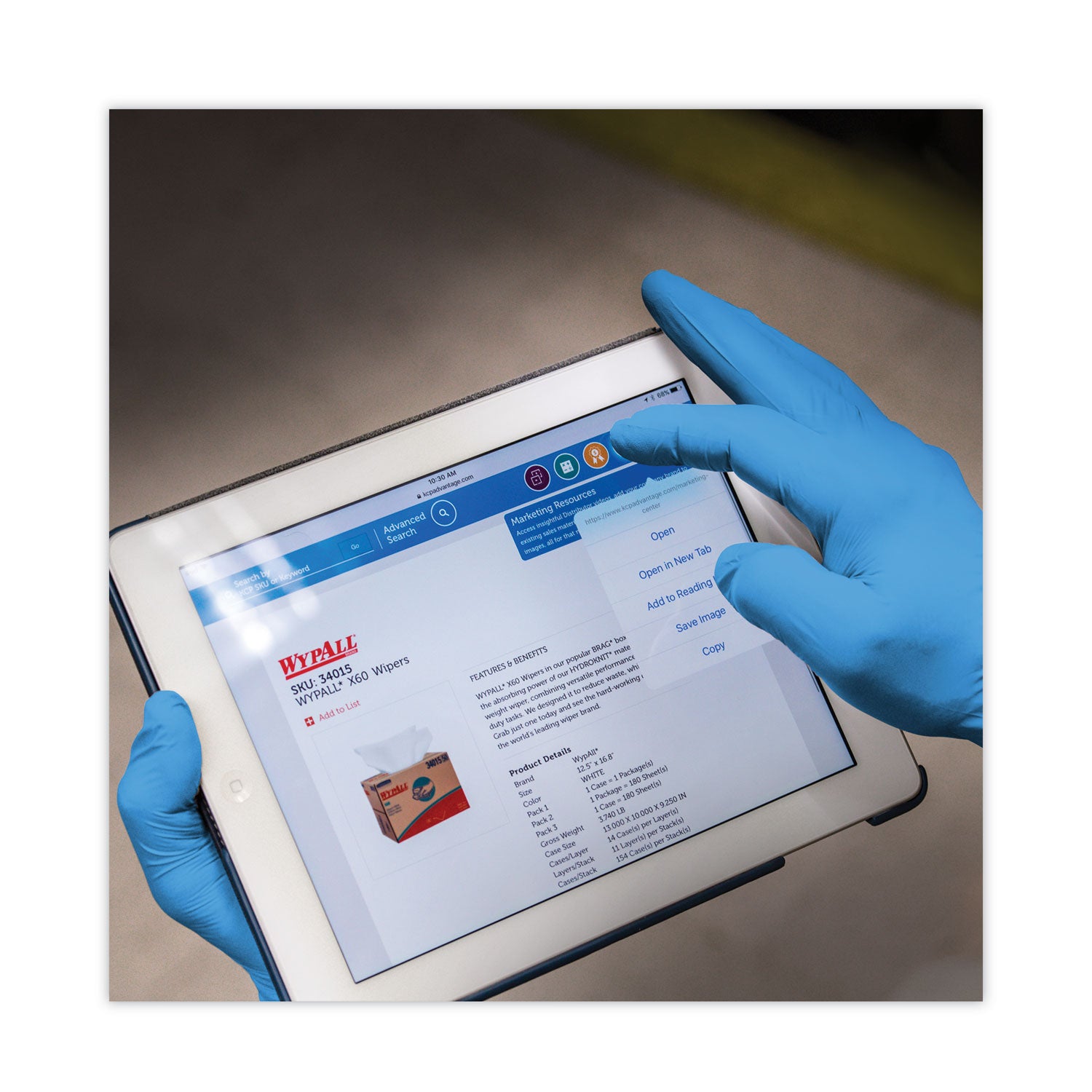 Kleenguard G10 Blue Nitrile Gloves - Large Size - For Right/Left Hand - Nitrile - Blue - High Tactile Sensitivity, Textured Grip - For Food Handling, Food Preparation, Manufacturing, Food Service, Electrical, Electrical Contracting, Painting, Automo
