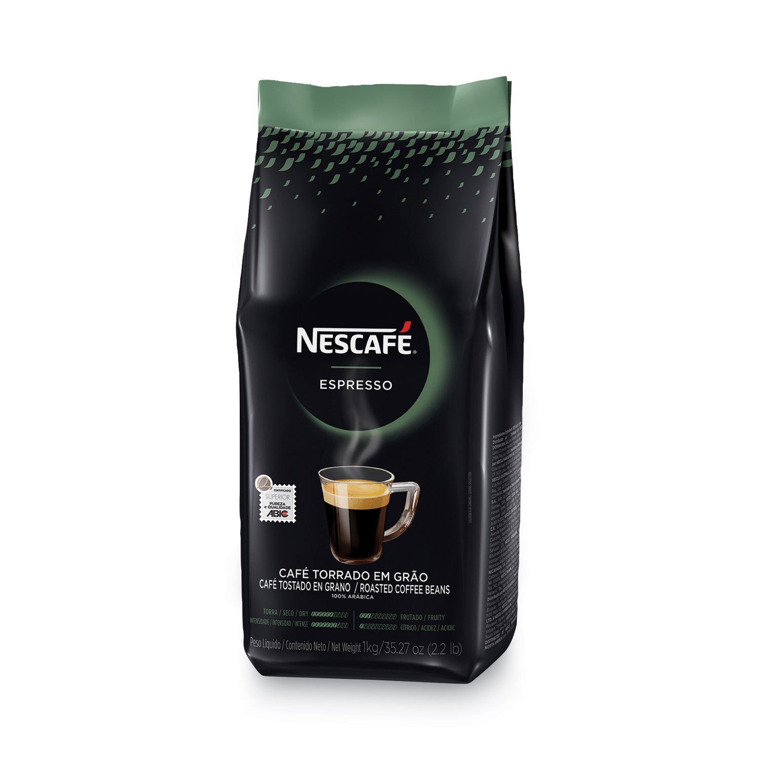 Espresso Whole Bean Coffee, Arabica, 2.2 lb Bag, 6/Carton