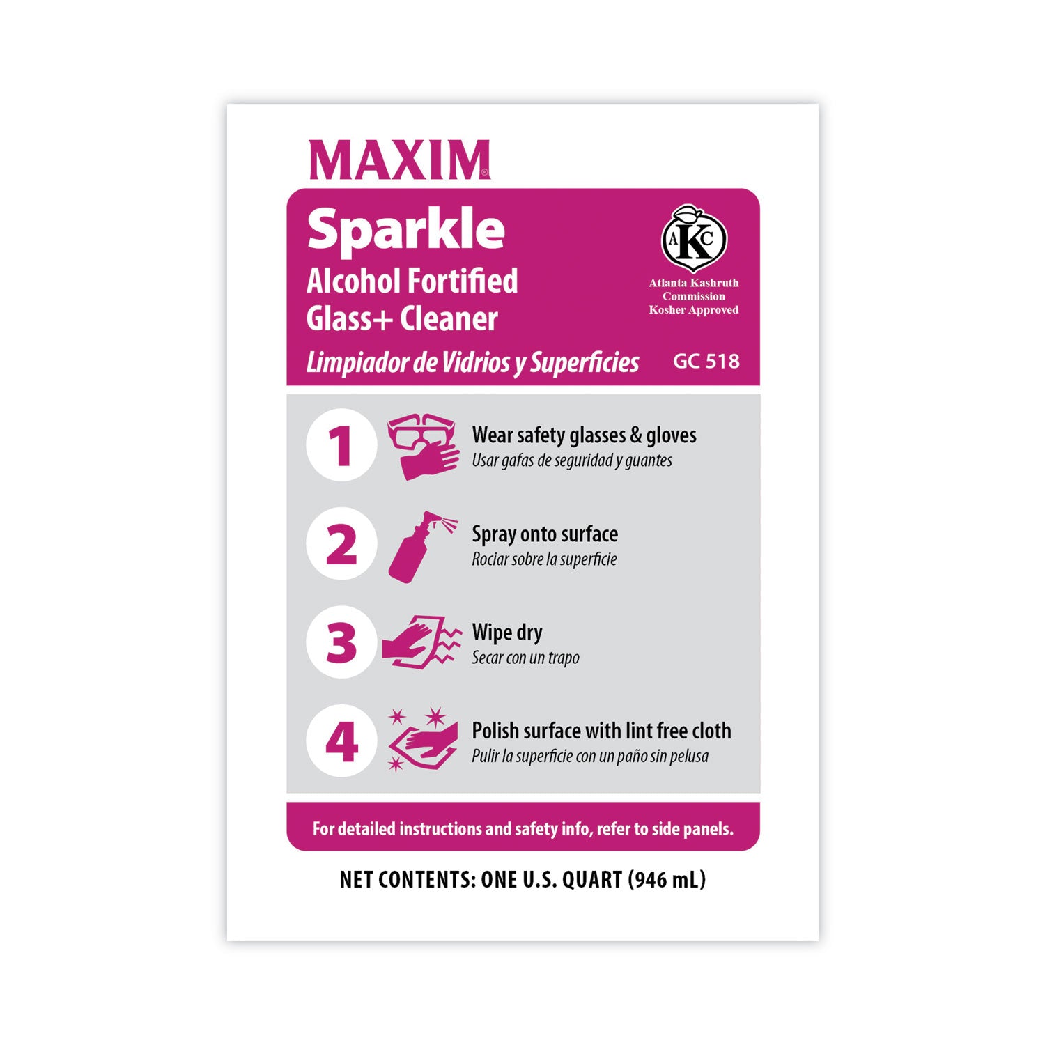 rtu-sparkle-glass-cleaner-safe-to-ship-32-oz-bottle-6-carton_mlb05180086 - 4