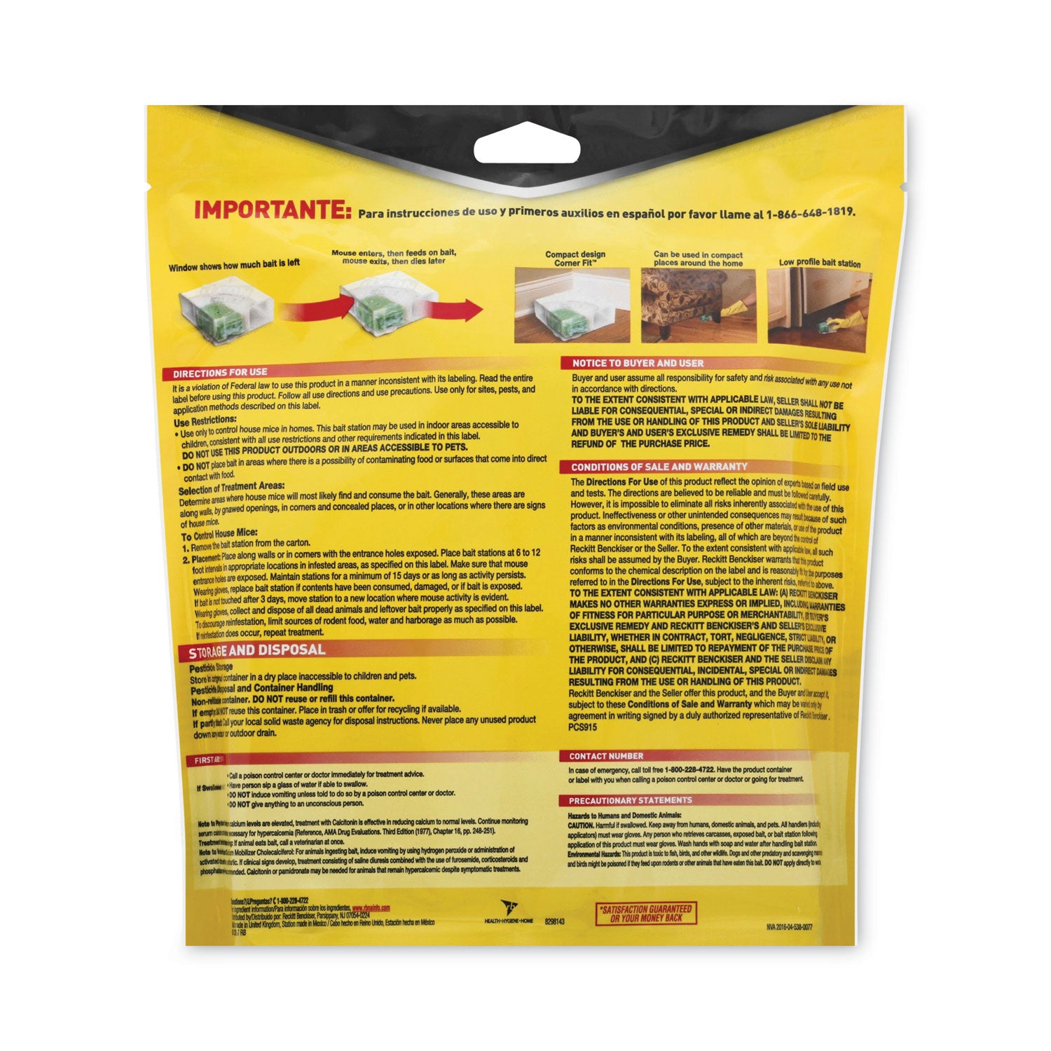 Disposable Bait Station, 3 x 3 x 1.25, 6/Carton