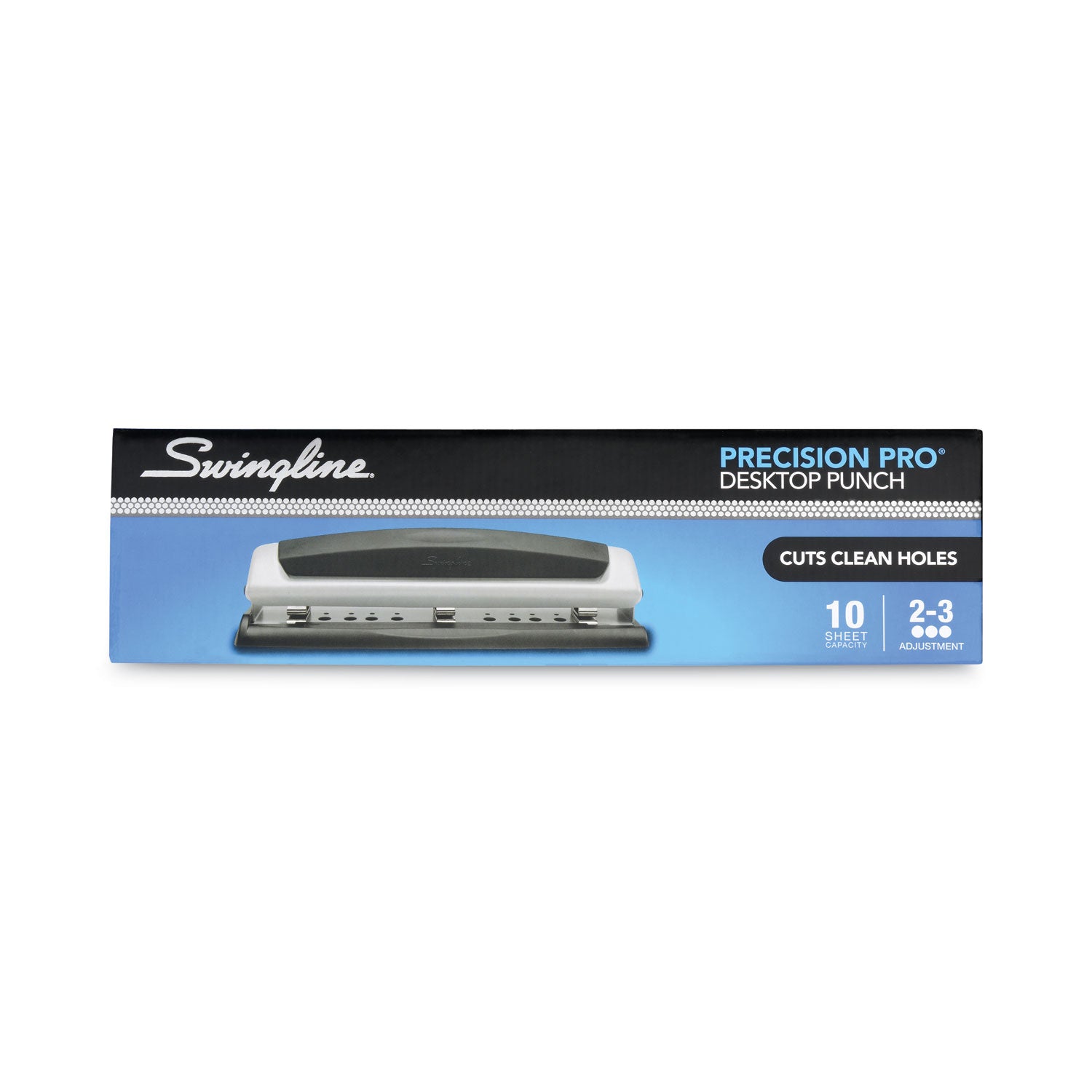 10-Sheet Precision Pro Desktop Two- to Three-Hole Punch, 9/32" Holes - 