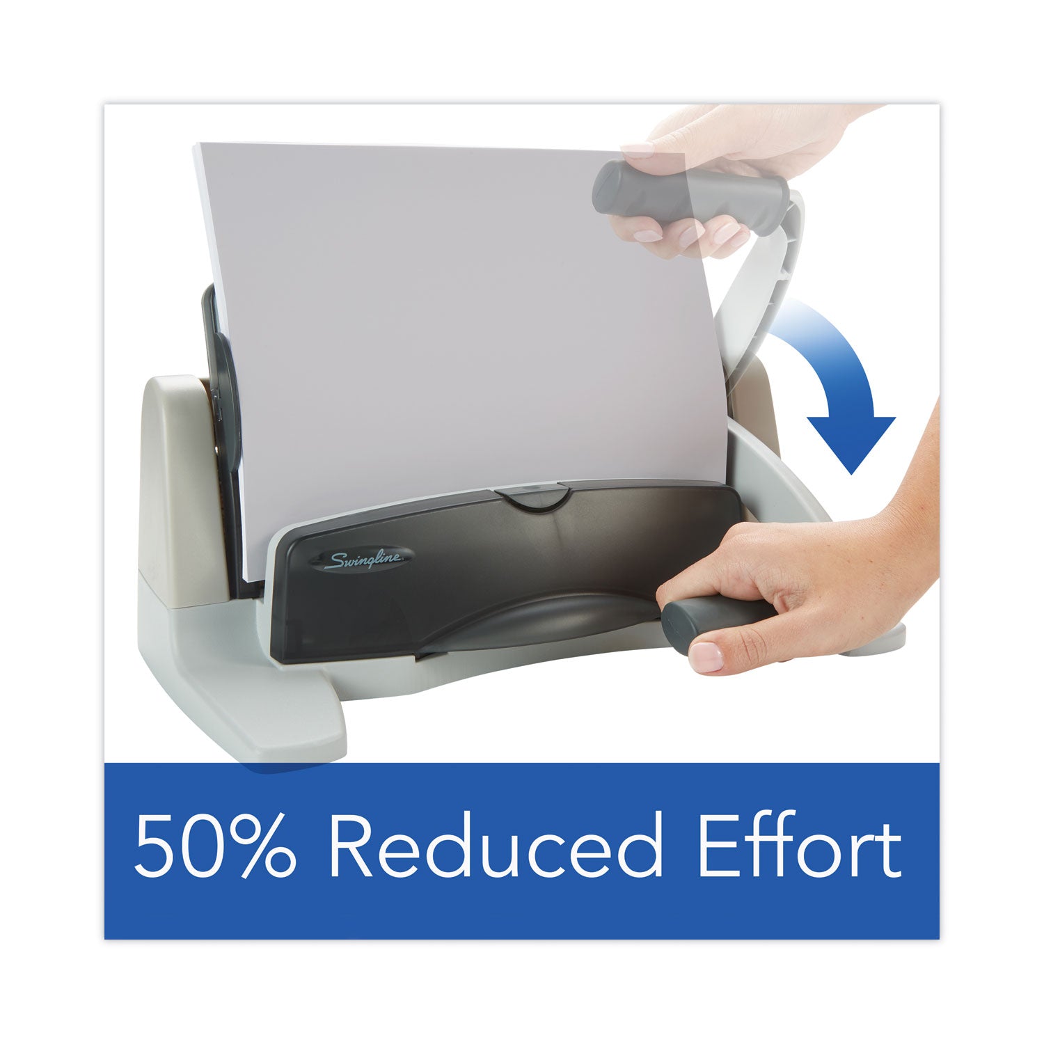 40-Sheet LightTouch Heavy-Duty Two- to Seven-Hole Punch, 9/32" Holes, Black/Gray