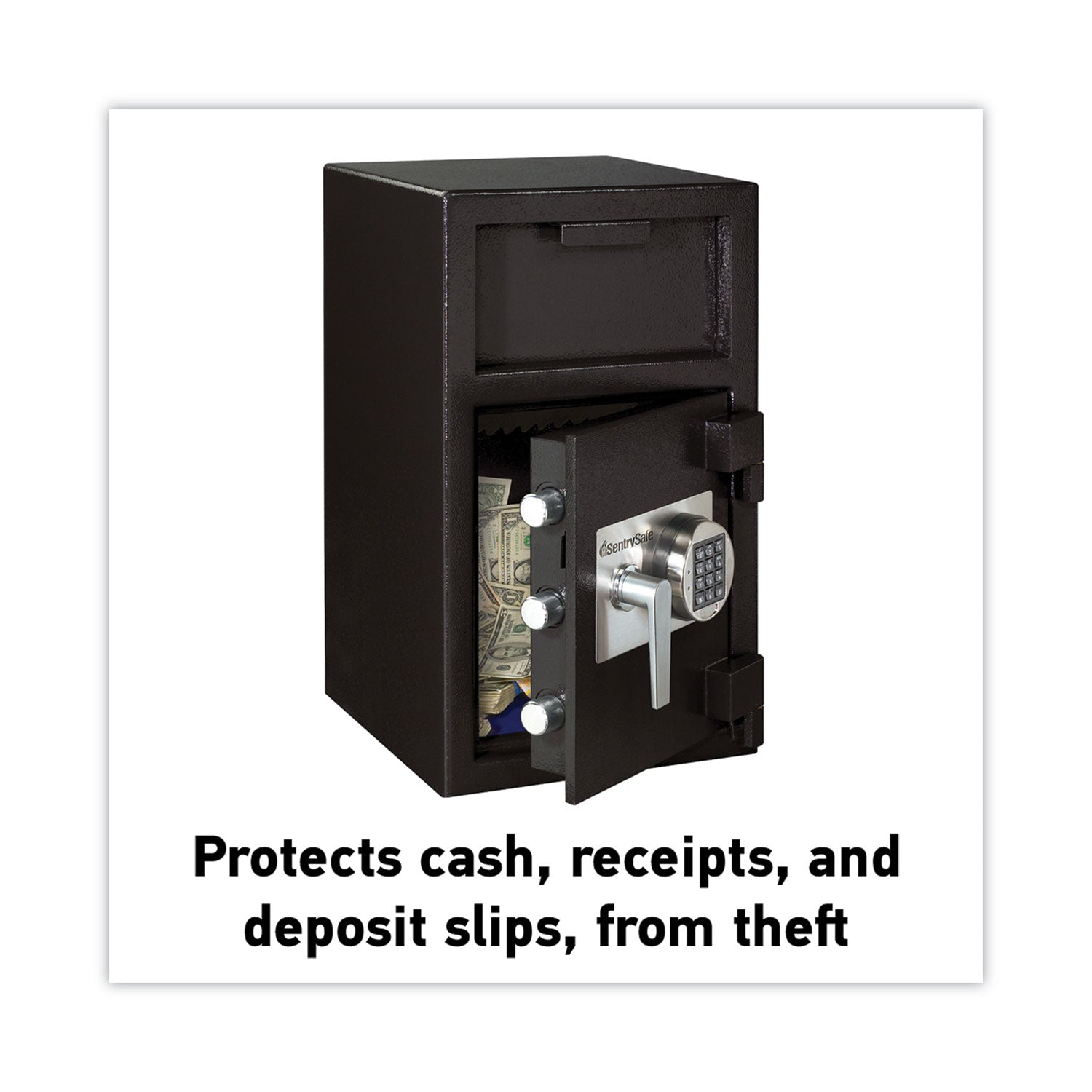 Digital Depository Safe, Extra Large, 1.3 cu ft, 14w x 15.6d x 24h, Black - 