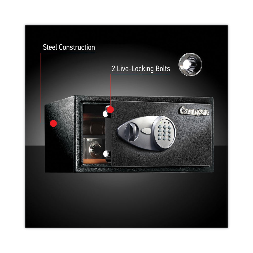 Electronic Lock Security Safe, 1 cu ft, 16.94w x 14.56d x 8.88h, Black