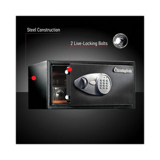 Electronic Lock Security Safe, 1 cu ft, 16.94w x 14.56d x 8.88h, Black