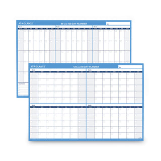 90/120-Day Undated Horizontal Erasable Wall Planner, 36 x 24, White/Blue Sheets, Undated - 