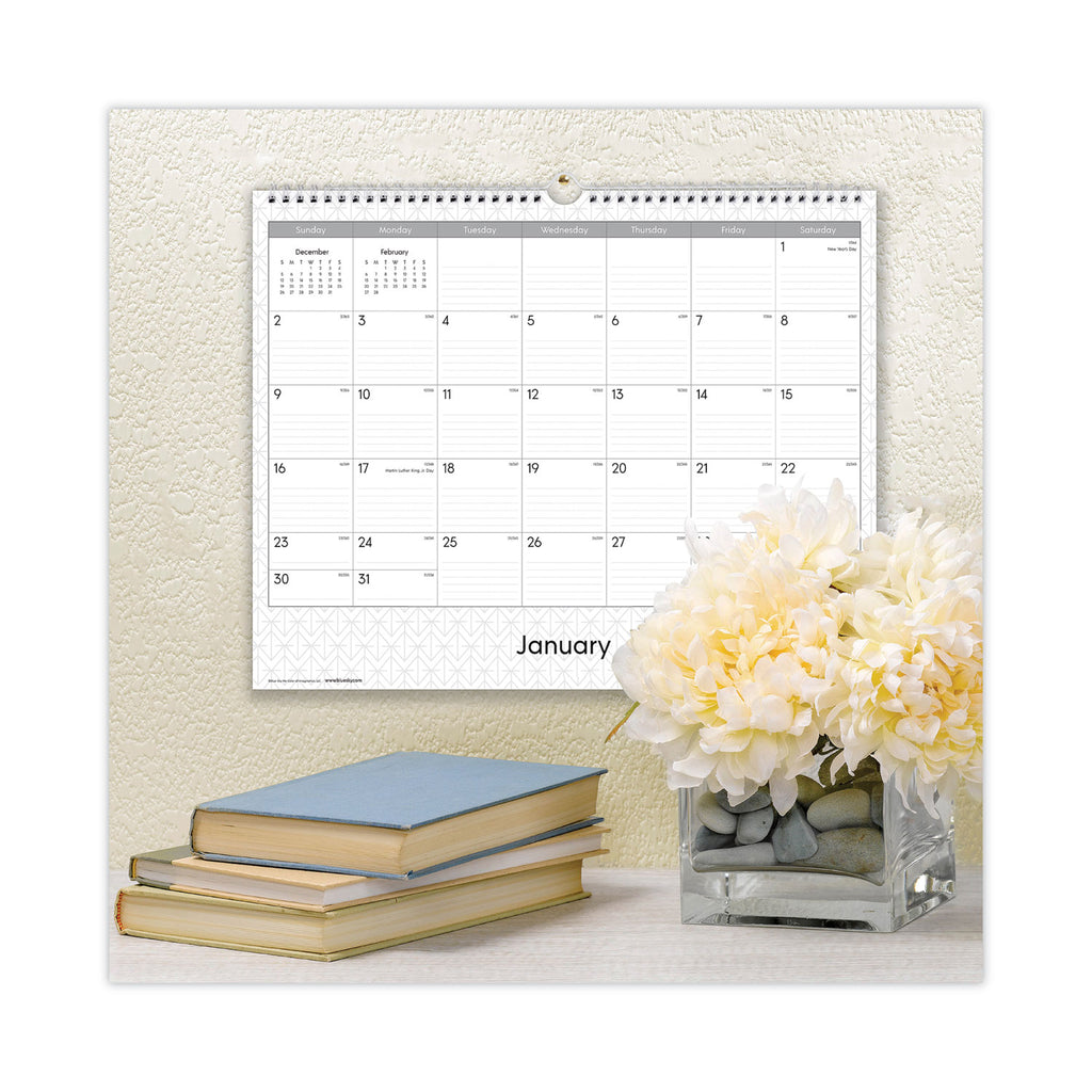 Enterprise Wall Calendar, Enterprise Geometric Artwork, 15 x 12, White/Gray Sheets, 12-Month (Jan to Dec): 2024