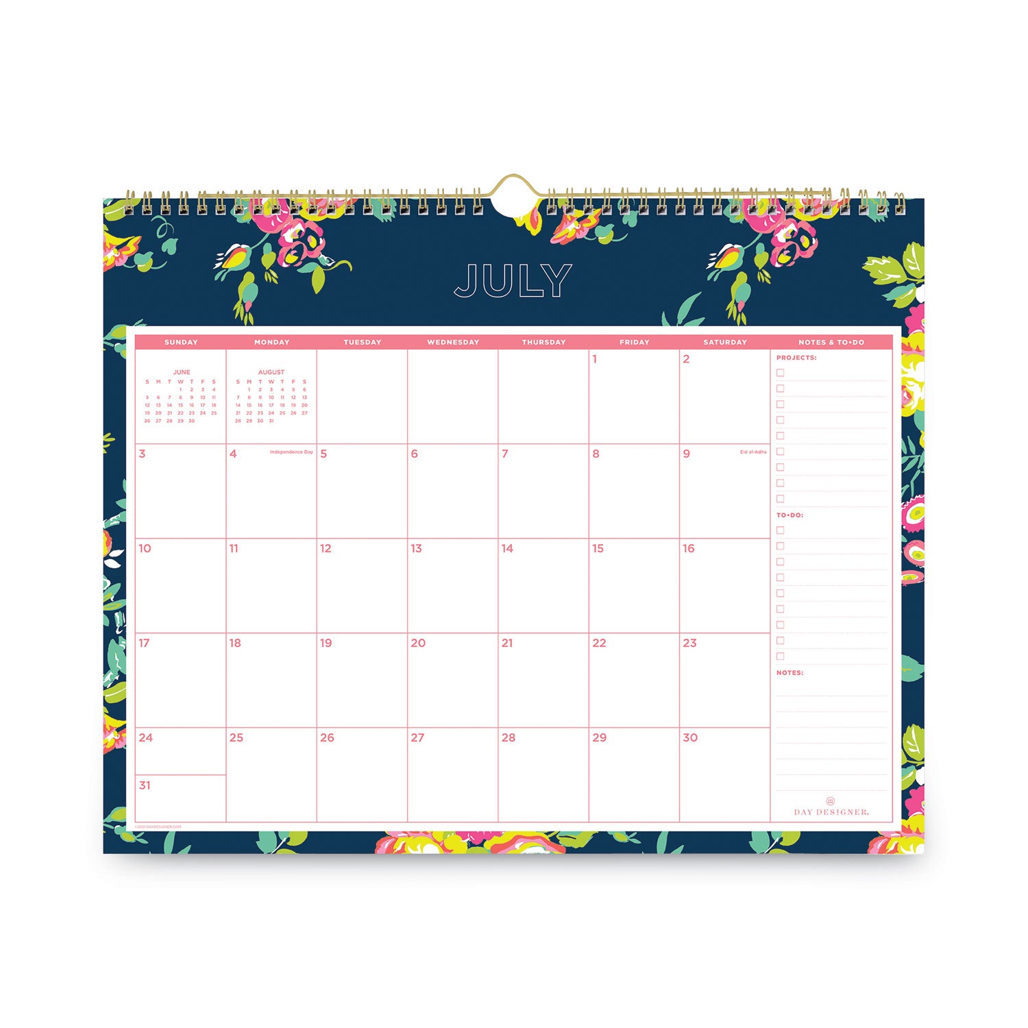 day-designer-peyton-academic-wall-calendar-floral-artwork-15-x-12-white-navy-sheets-12-month-july-to-june-2023-to-2024_bls107934 - 2