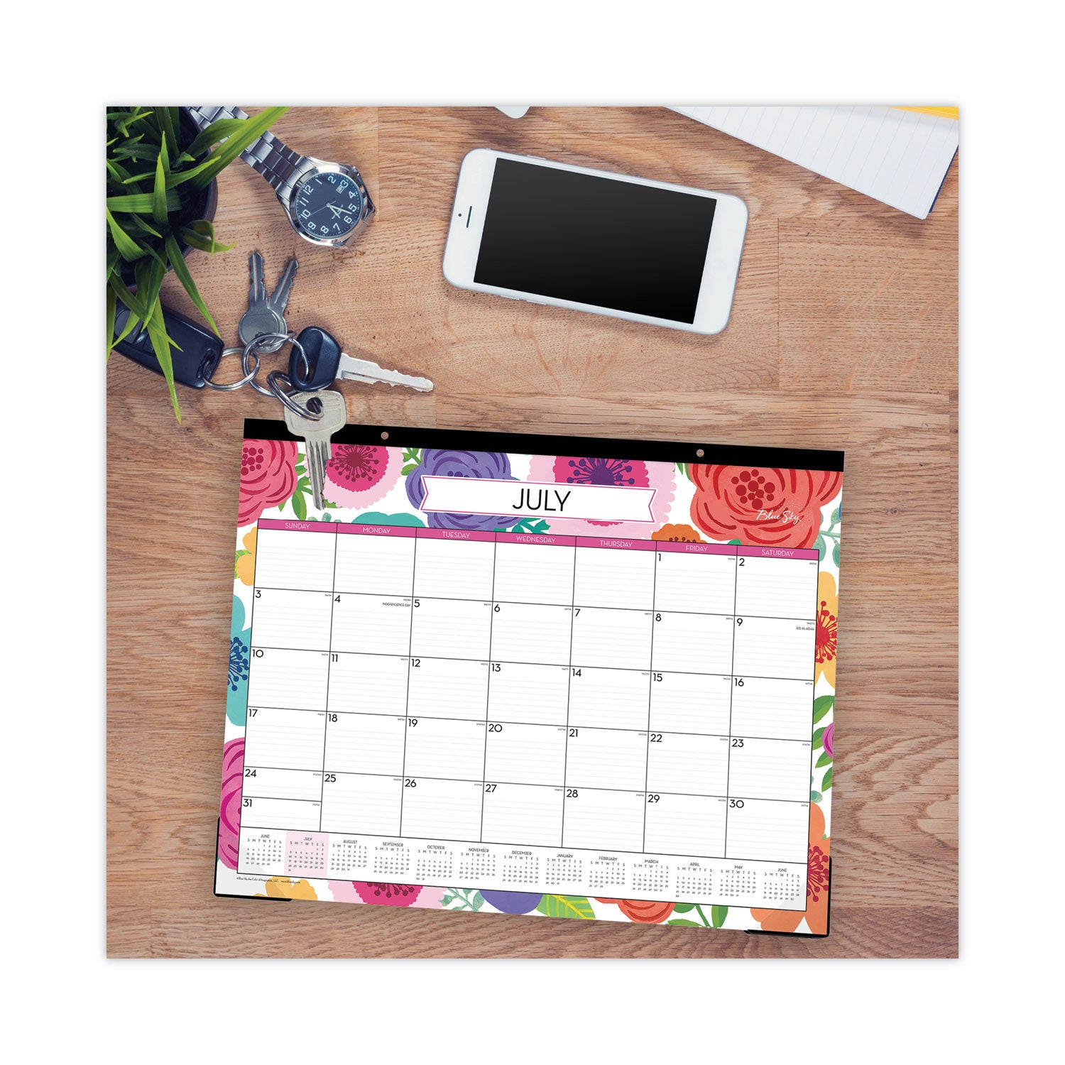 mahalo-academic-desk-pad-floral-artwork-22-x-17-black-binding-clear-corners-12-month-july-to-june-2023-to-2024_bls100157 - 3