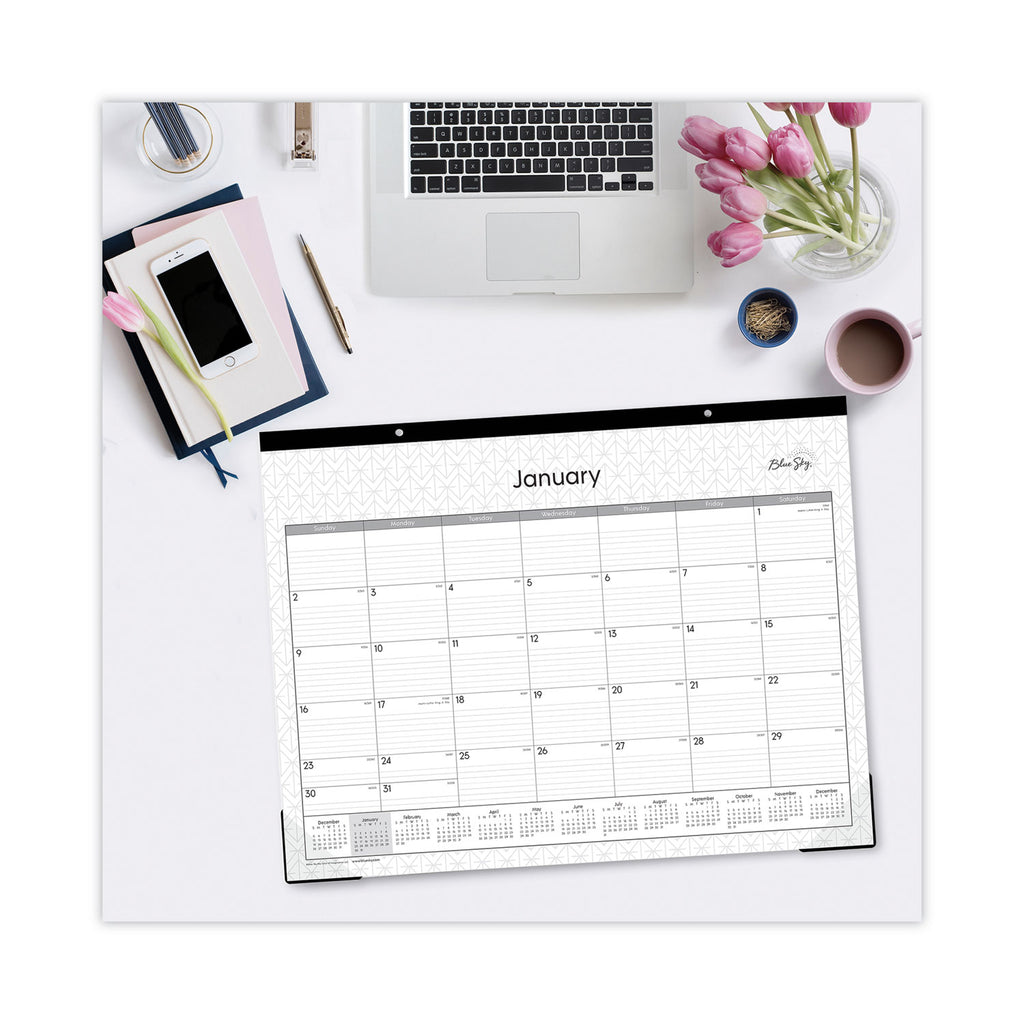 enterprise-desk-pad-geometric-artwork-22-x-17-white-gray-sheets-black-binding-clear-corners-12-month-jan-dec-2024_bls111294 - 4
