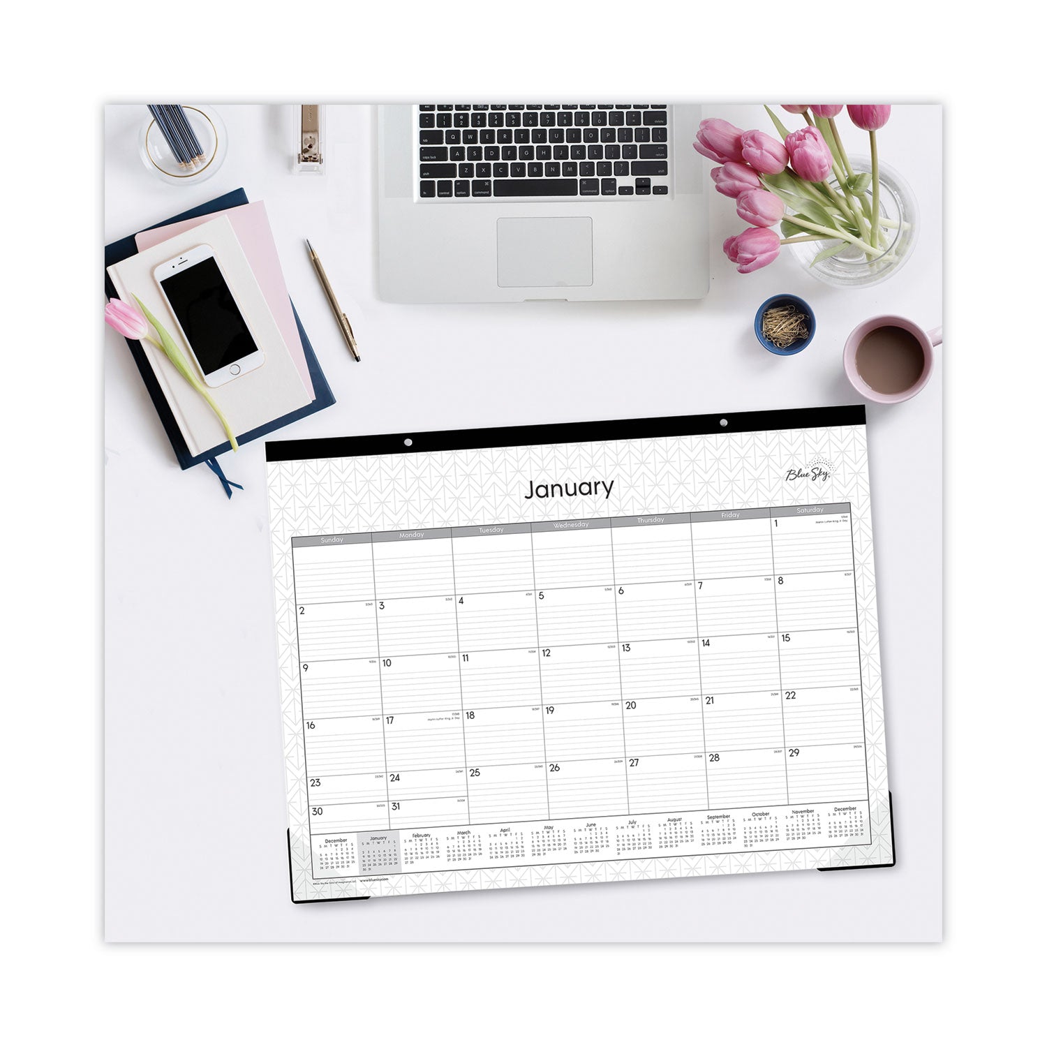 enterprise-desk-pad-geometric-artwork-22-x-17-white-gray-sheets-black-binding-clear-corners-12-month-jan-dec-2024_bls111294 - 4