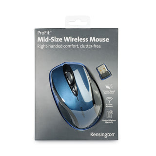 Pro Fit Mid-Size Wireless Mouse, 2.4 GHz Frequency/30 ft Wireless Range, Right Hand Use, Sapphire Blue - 